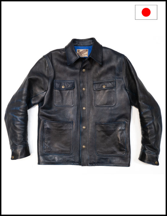 The Shop Vancouver Hand Dyed Chore Jacket- Royal Blue/ Navy