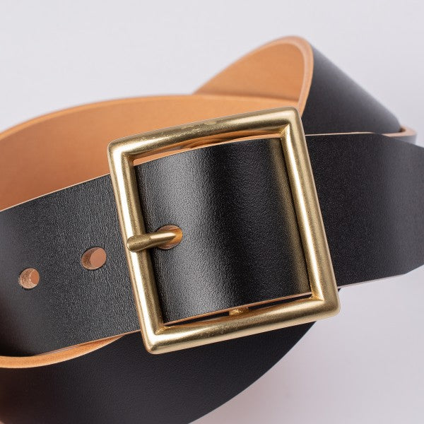OGL Vintage 1.75&quot; Leather Belt - Hand-Dyed Black