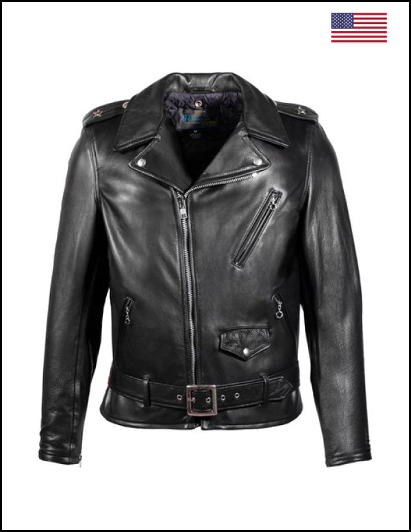 Schott NYC. 613 1 Star Black Leather Jacket - The Shop Vancouver