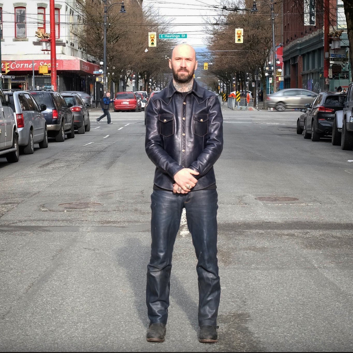 The Shop Vancouver , Y2 Leather , Leather Pants , Horsehide , Indigo