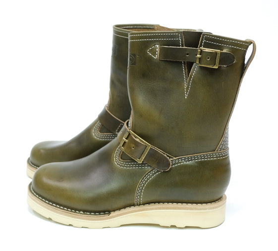 Wesco Boots X The Shop Short Stack Olive Boss Engineer Boot