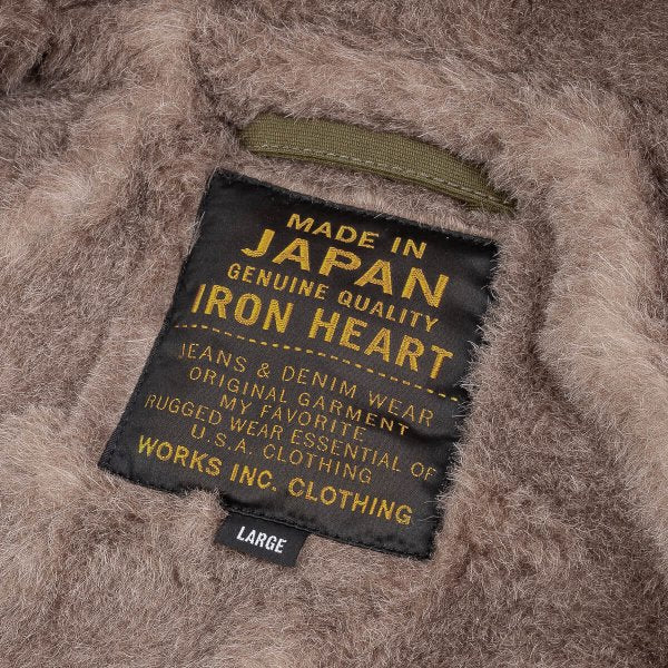 Iron Heart IHM-35-ODG Alpaca Lined Whipcord N1 Deck Jacket - Olive