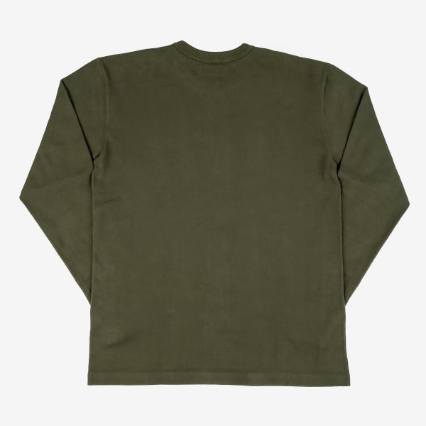 IHTL-1501 11oz Cotton Knit Long Sleeved Crew Neck Sweater - Olive