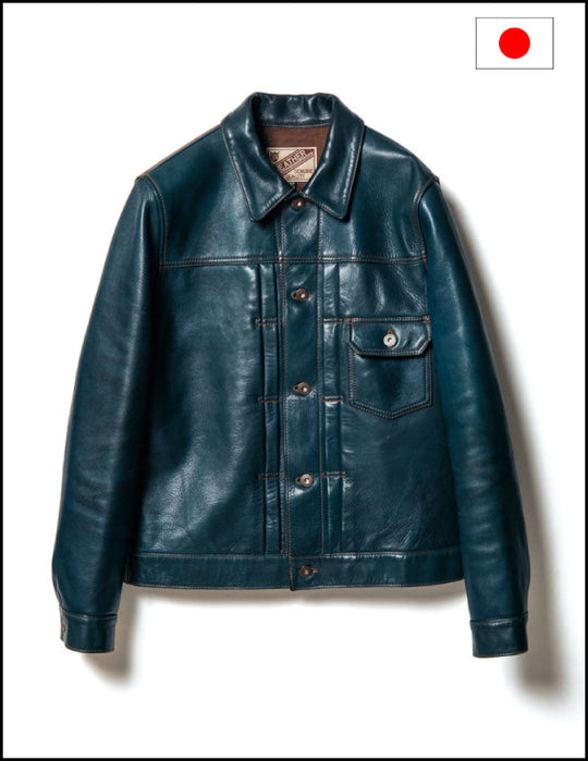 Y'2 Leather IB-140 Indigo Horse Hide Type 1 Jacket