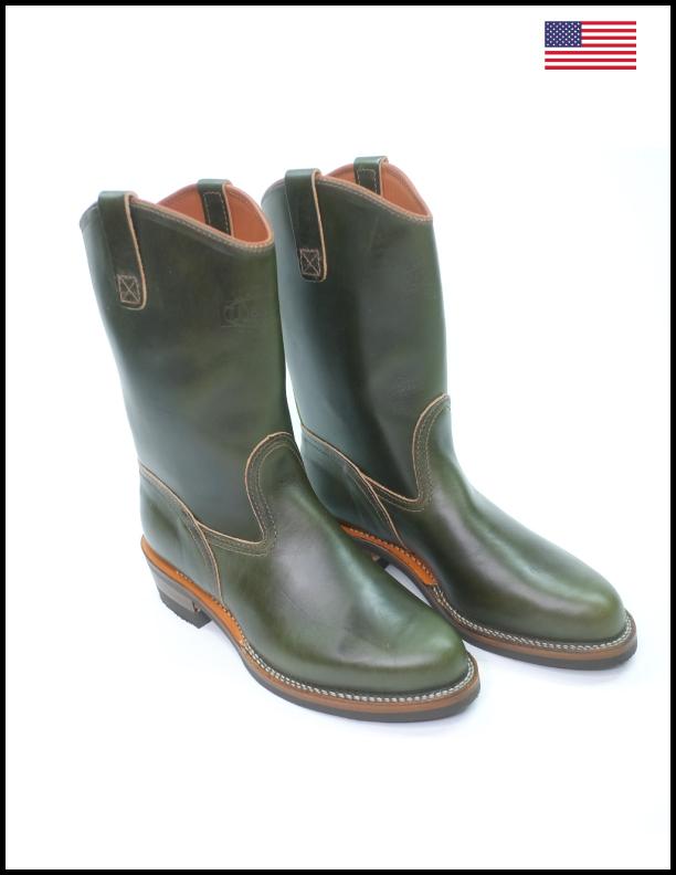 The Shop X Wesco Boots Morrison Olive Green Horween CXL