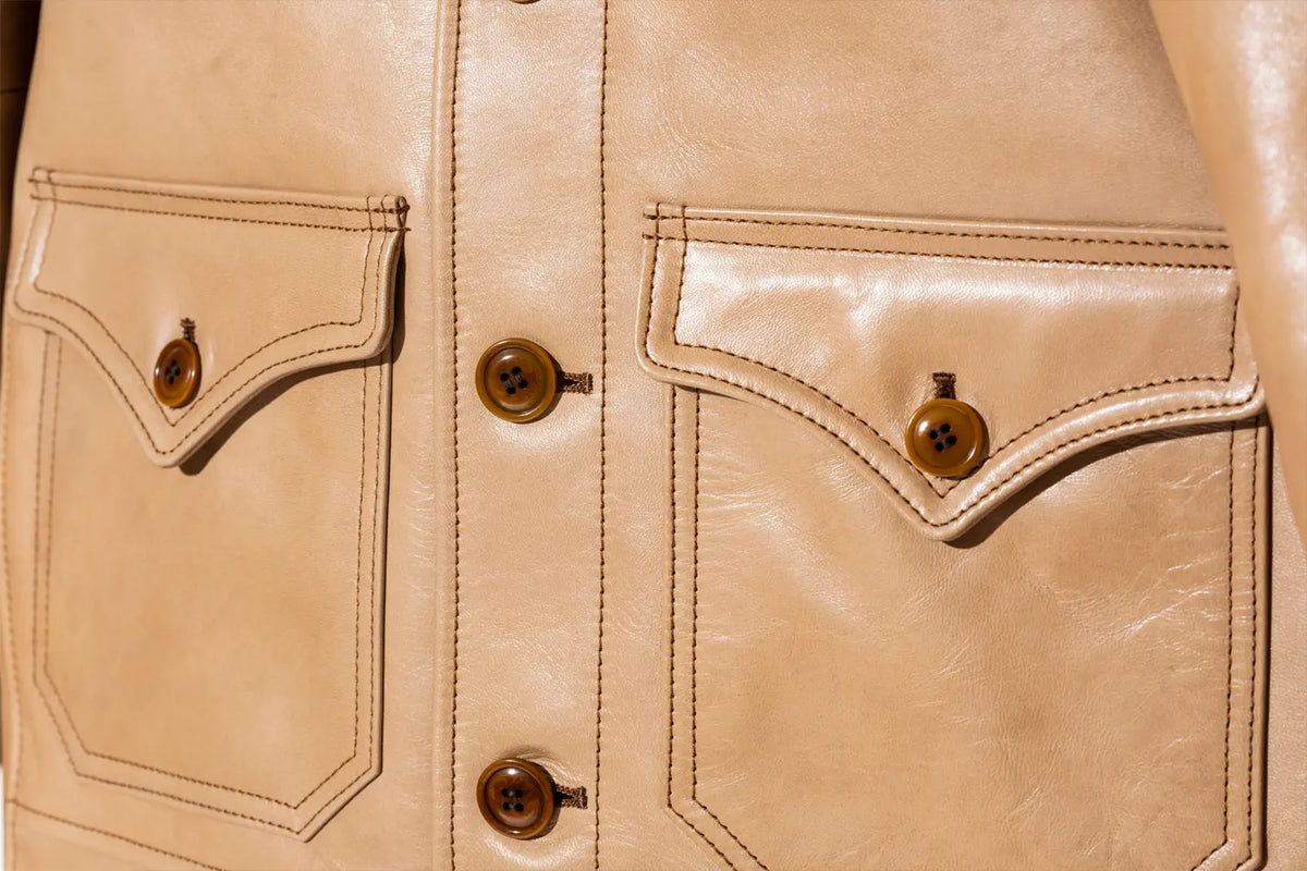 Y'2 Leather KB-162 PERSIMMON TANNIN DYED HORSE COSSACK JACKET