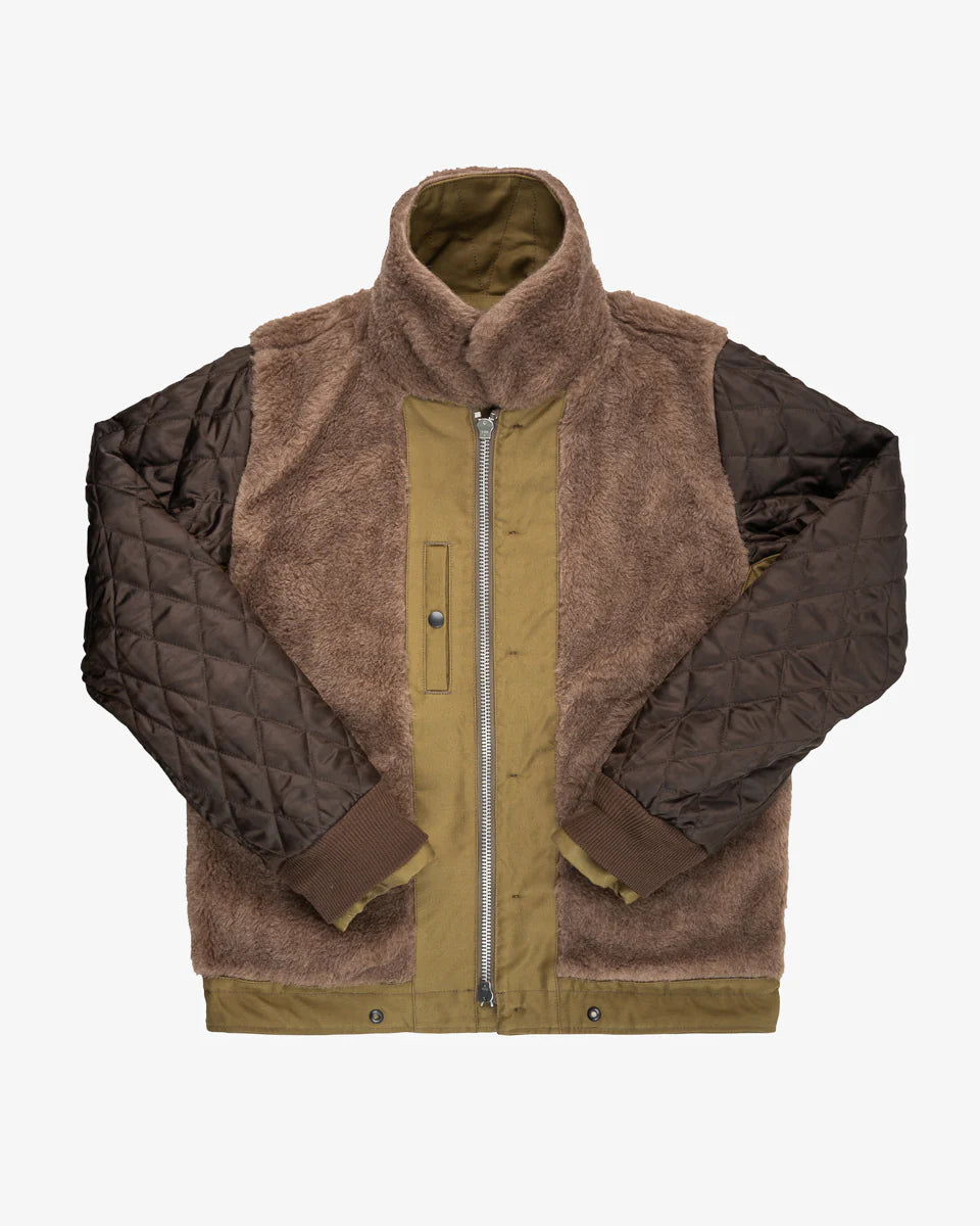 Iron Heart IHM-35 Alpaca Lined Whipcord N1 Deck Jacket - Kahki