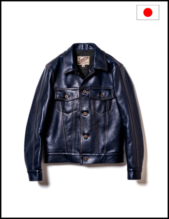 Y'2 Leather IB-139  Indigo Horse Hide Type 3