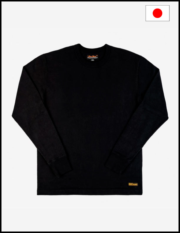 IHTL-1501 11oz Cotton Knit Long Sleeved Crew Neck Sweater - Black