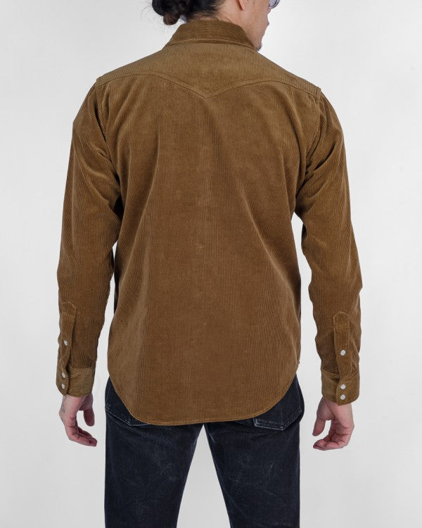 Iron Heart IHSH-398 11oz Corduroy Western Shirt - Camel