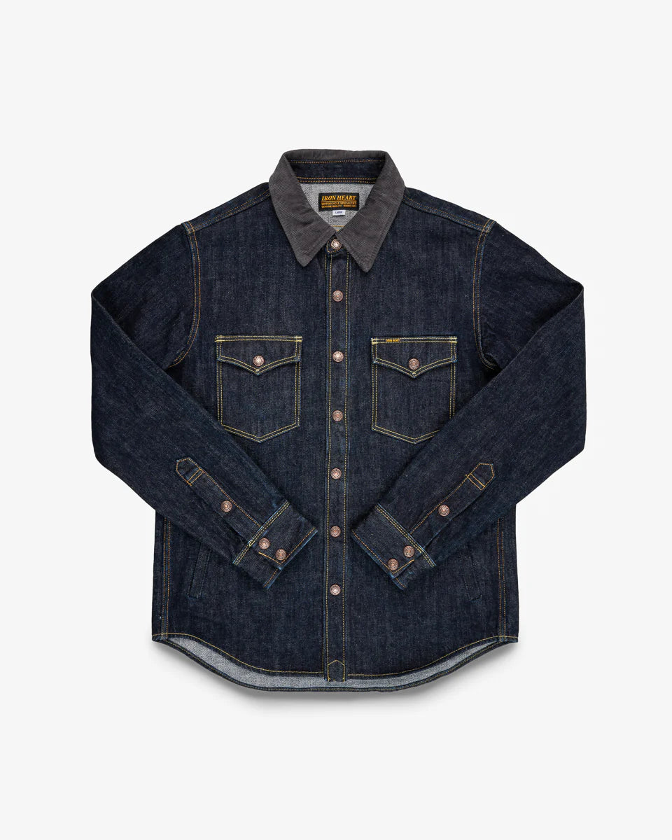 Iron Heart IHSH- 427 -16oz Vintage Selvedge Denim CPO Shirt - Indigo