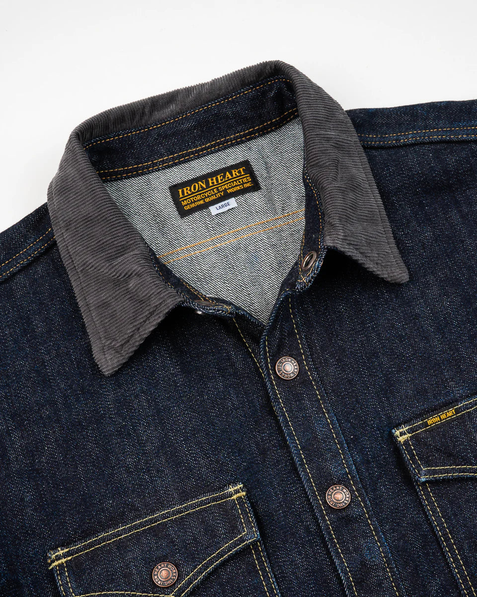 Iron Heart IHSH- 427 -16oz Vintage Selvedge Denim CPO Shirt - Indigo