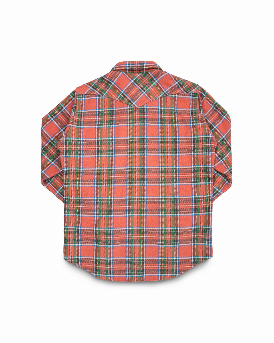Iron Heart IHSH-436 Ultra Heavy Flannel American Check Western Shirt - Red "The Watermelon Man"