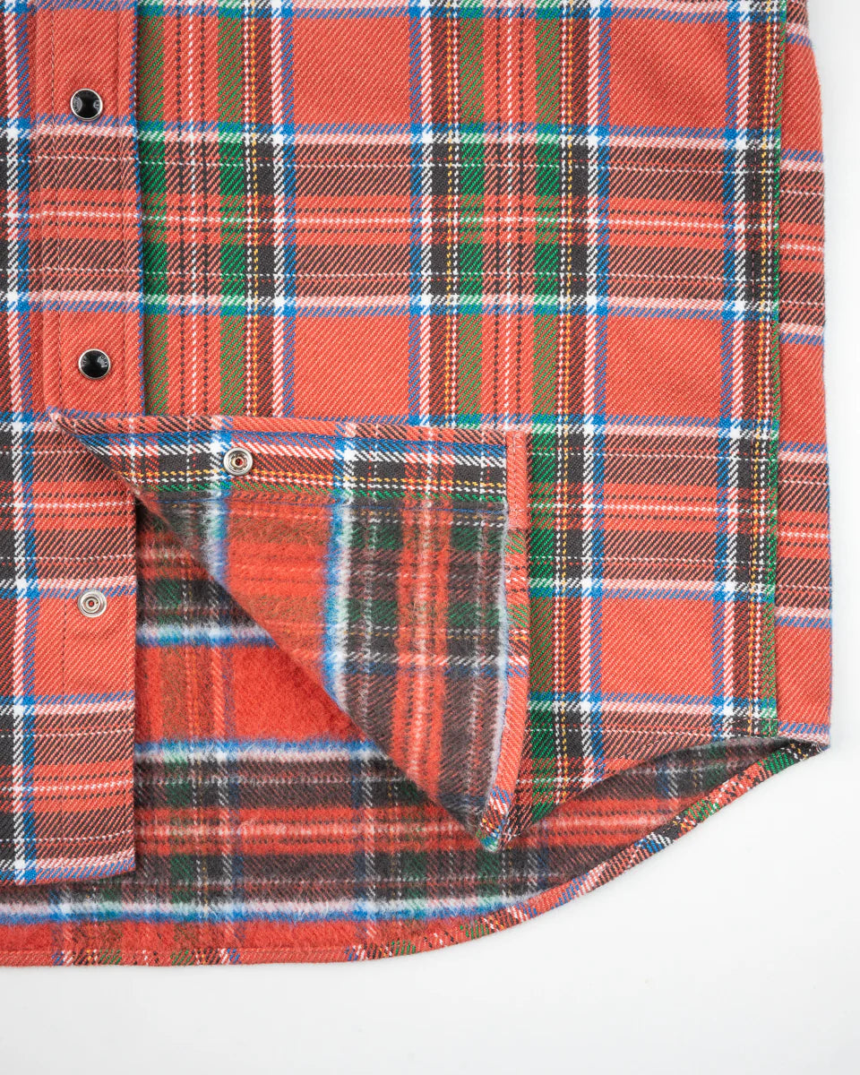 Iron Heart IHSH-436 Ultra Heavy Flannel American Check Western Shirt - Red "The Watermelon Man"