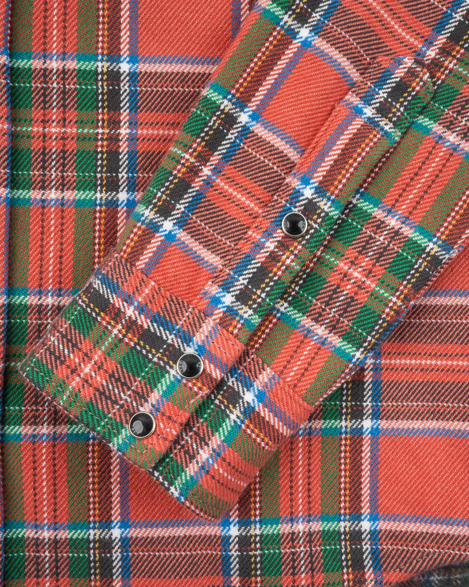 Iron Heart IHSH-436 Ultra Heavy Flannel American Check Western Shirt - Red "The Watermelon Man"