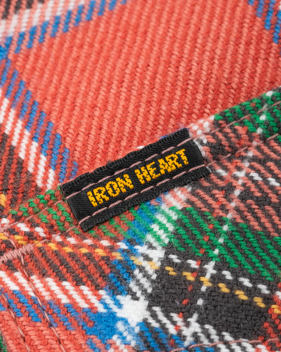 Iron Heart IHSH-436 Ultra Heavy Flannel American Check Western Shirt - Red "The Watermelon Man"
