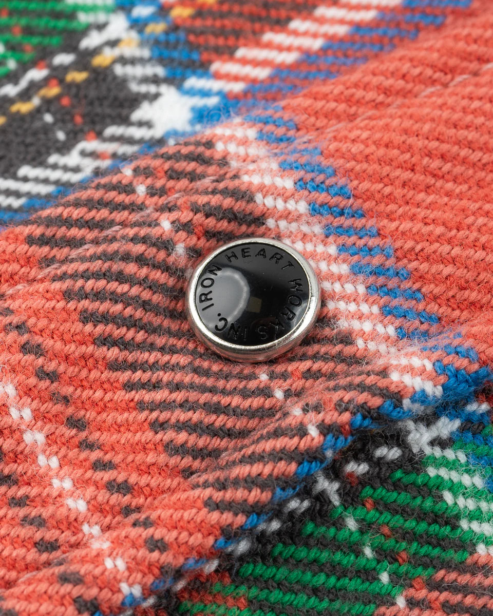 Iron Heart IHSH-436 Ultra Heavy Flannel American Check Western Shirt - Red "The Watermelon Man"