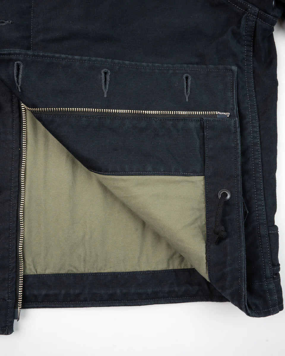 Iron Heart IHM-48 12oz Whipcord Lightweight N1 Deck Jacket - Black