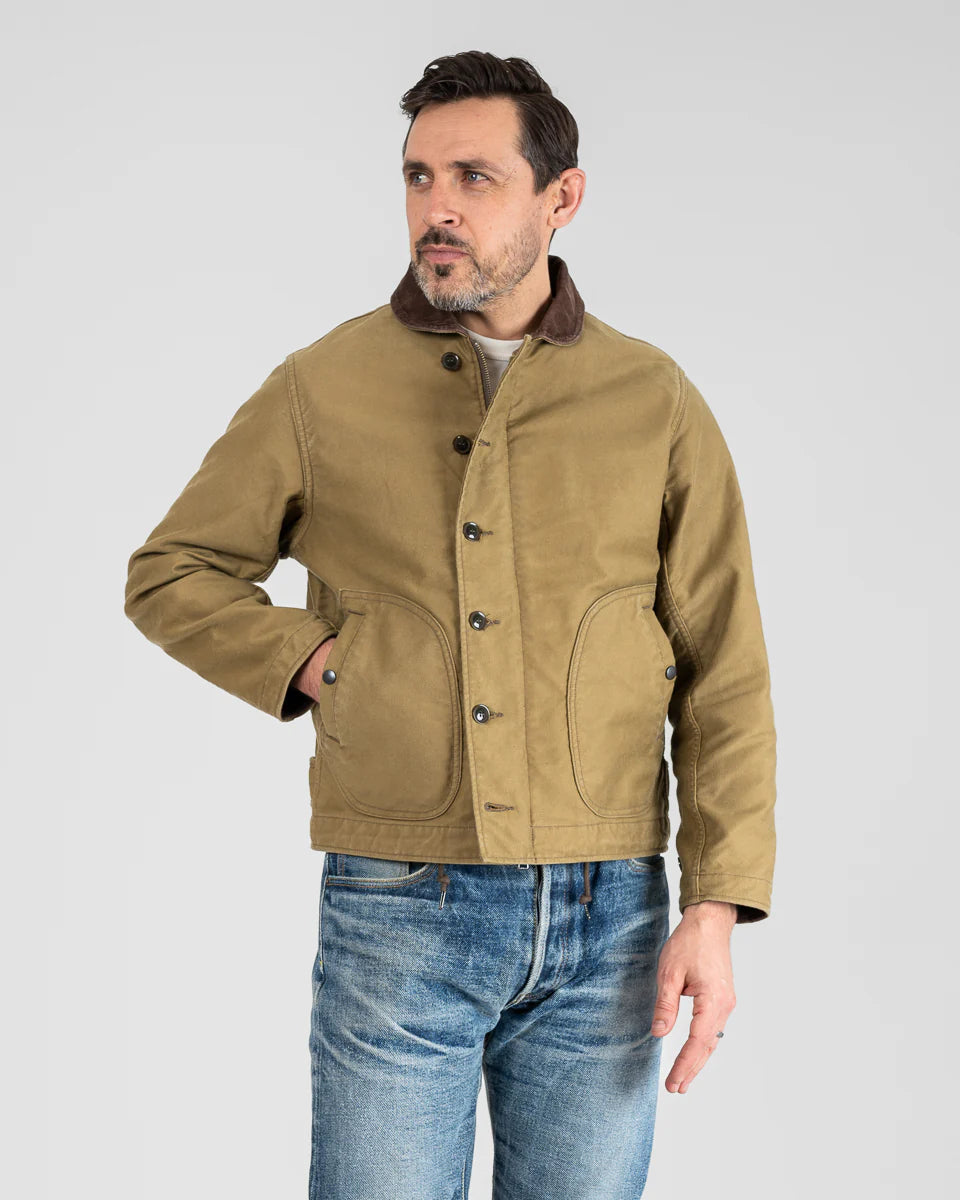 Iron Heart IHM-48 12oz Whipcord Lightweight N1 Deck Jacket - Khaki