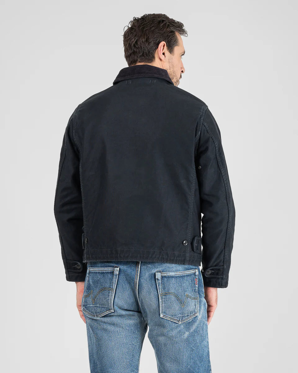 Iron Heart IHM-48 12oz Whipcord Lightweight N1 Deck Jacket - Black