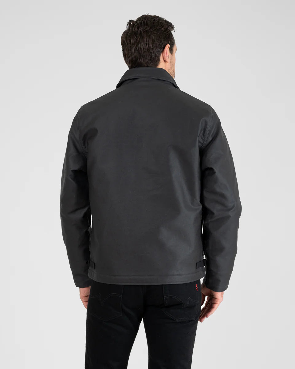 Iron Heart IHM-45 Oiled Whipcord A2 Deck Jacket - Black - The Shop Iron Heart IHM-45 Oiled Whipcord A2 Deck Jacket - Black - The Shop