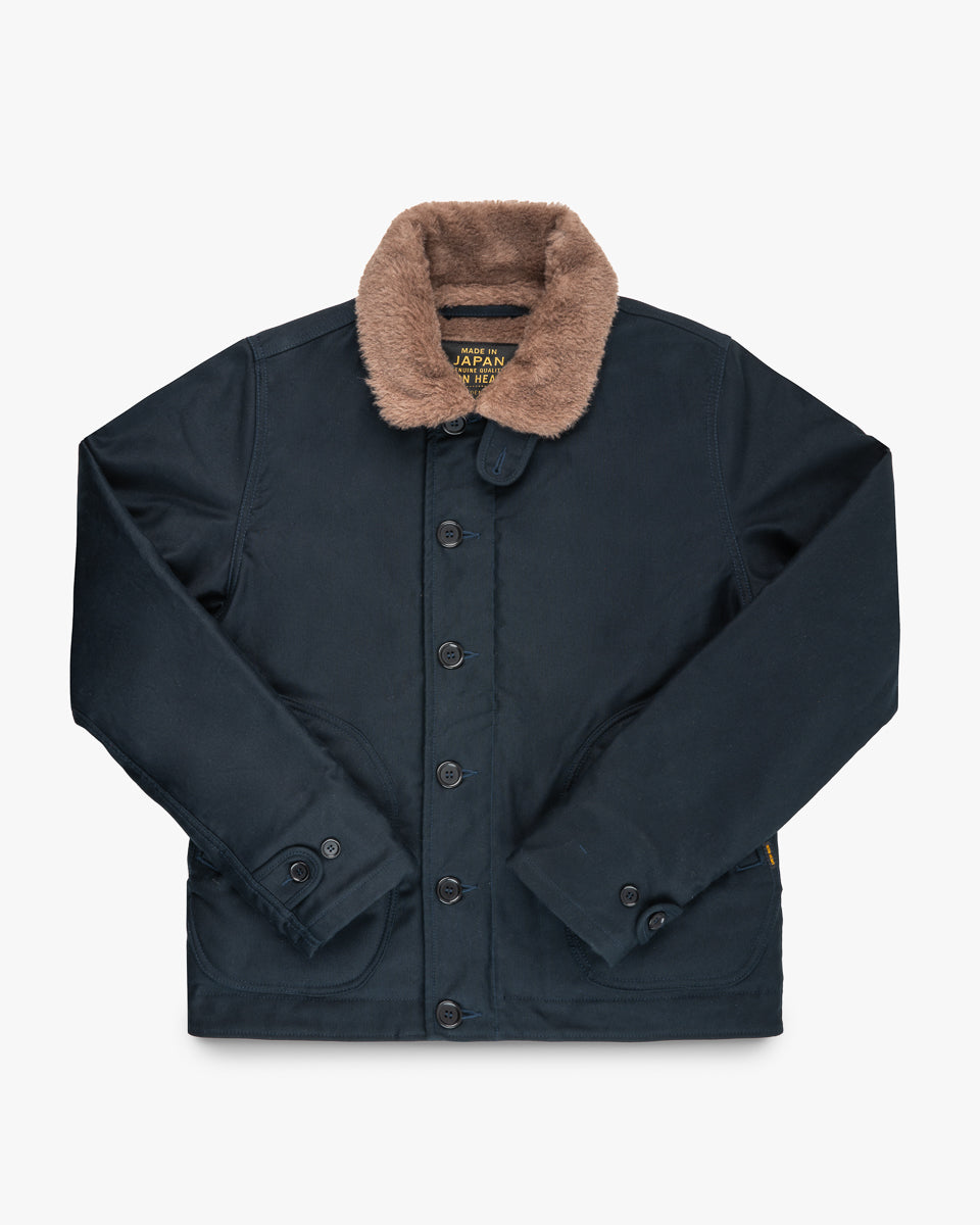 Iron Heart IHM-35 Alpaca Lined Whipcord N1 Deck Jacket - Navy