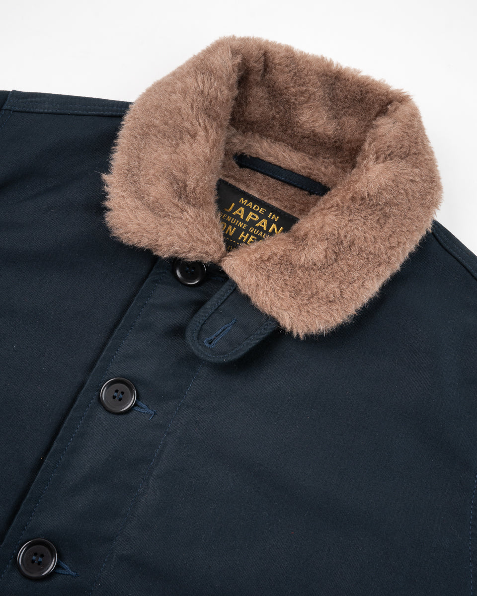 Iron Heart IHM-35 Alpaca Lined Whipcord N1 Deck Jacket - Navy