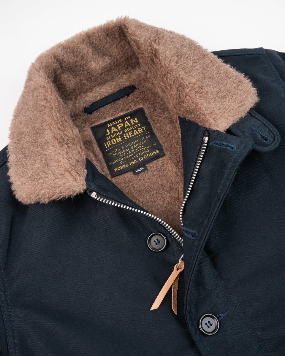 Iron Heart IHM-35 Alpaca Lined Whipcord N1 Deck Jacket - Navy