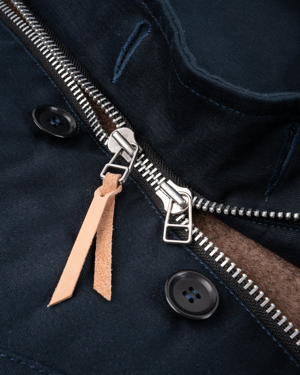 Iron Heart IHM-35 Alpaca Lined Whipcord N1 Deck Jacket - Navy