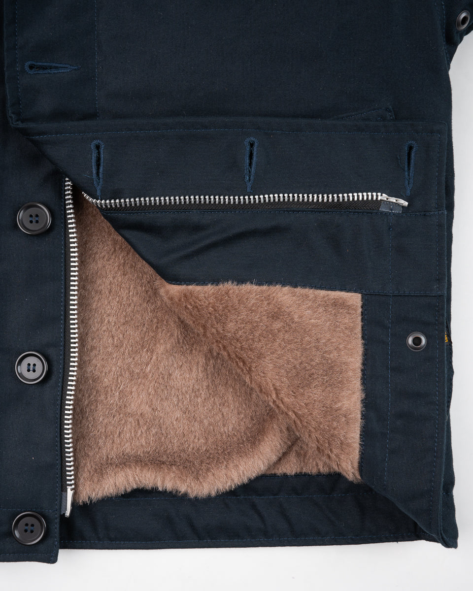 Iron Heart IHM-35 Alpaca Lined Whipcord N1 Deck Jacket - Navy