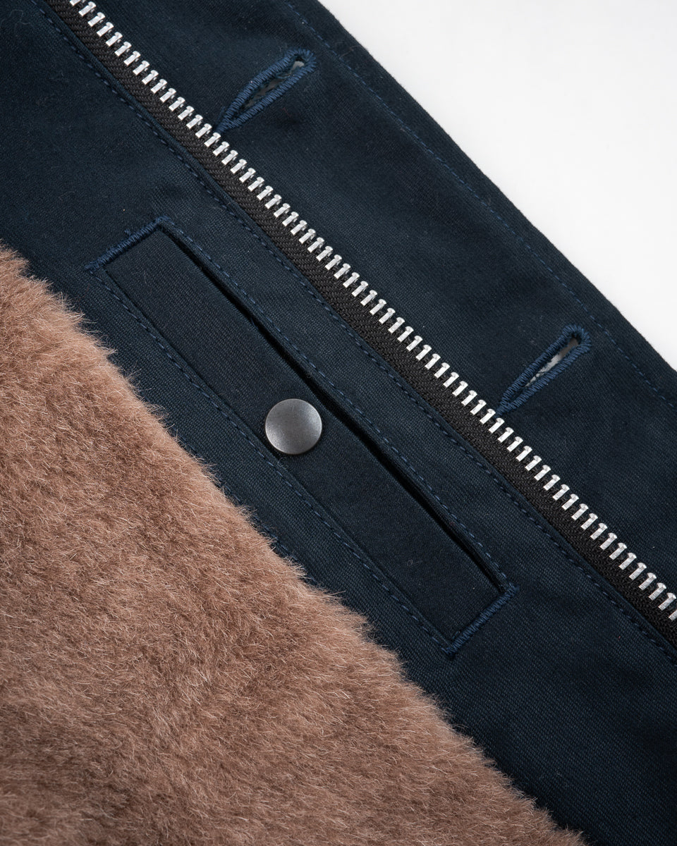 Iron Heart IHM-35 Alpaca Lined Whipcord N1 Deck Jacket - Navy