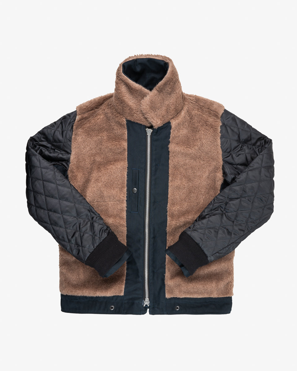 Iron Heart IHM-35 Alpaca Lined Whipcord N1 Deck Jacket - Navy