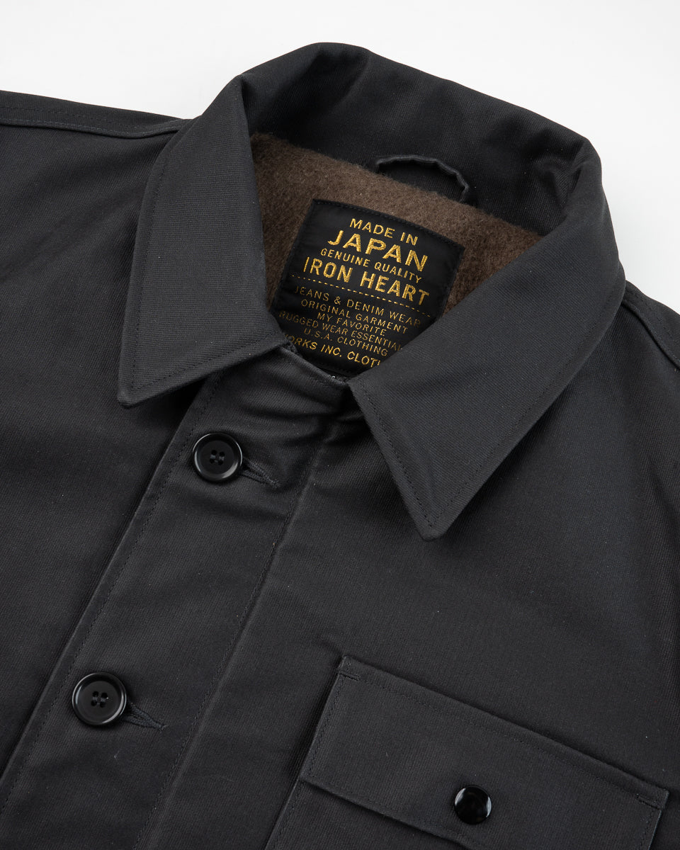 Iron Heart IHM-45 Oiled Whipcord A2 Deck Jacket - Black