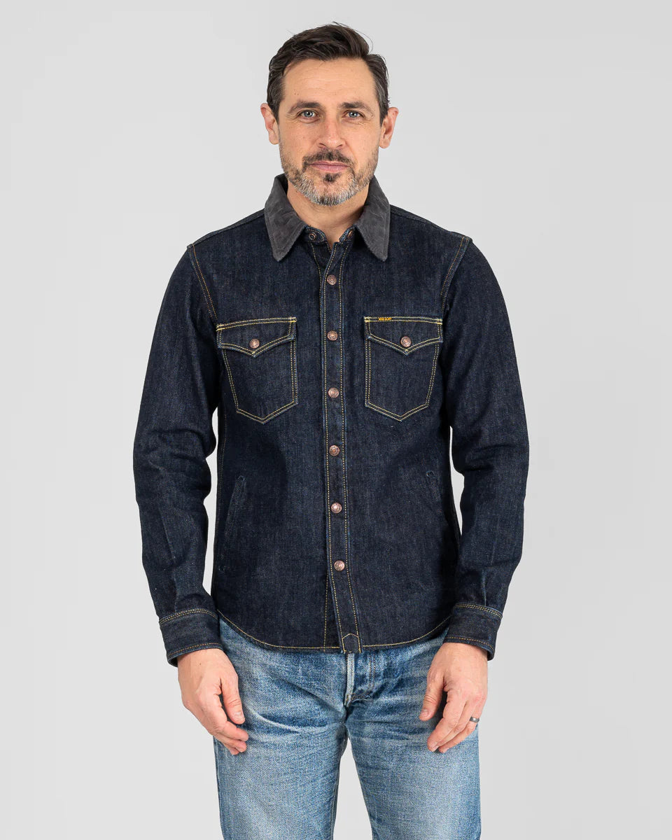 Iron Heart IHSH- 427 -16oz Vintage Selvedge Denim CPO Shirt - Indigo