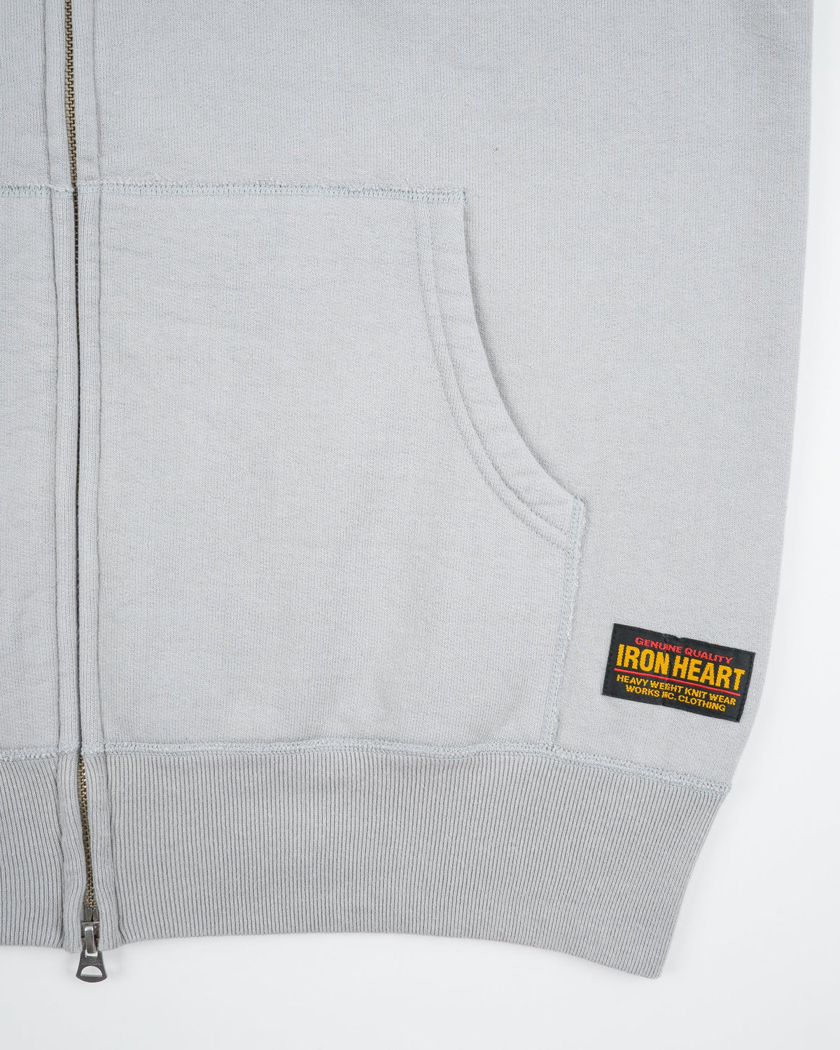 Iron Heart IHSW-10-GRY 14oz Ultra Heavyweight Loopwheel Cotton Zip Up Hoodie – Grey