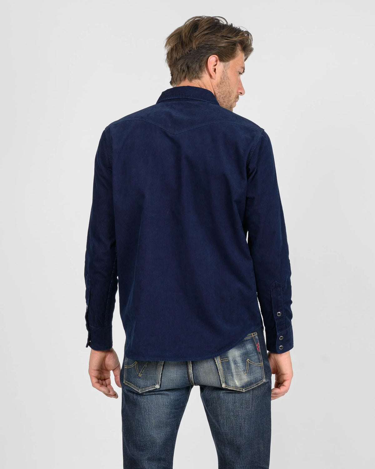 Iron Heart IHSH-438 7.5oz Selvedge Corduroy Western Shirt - Indigo