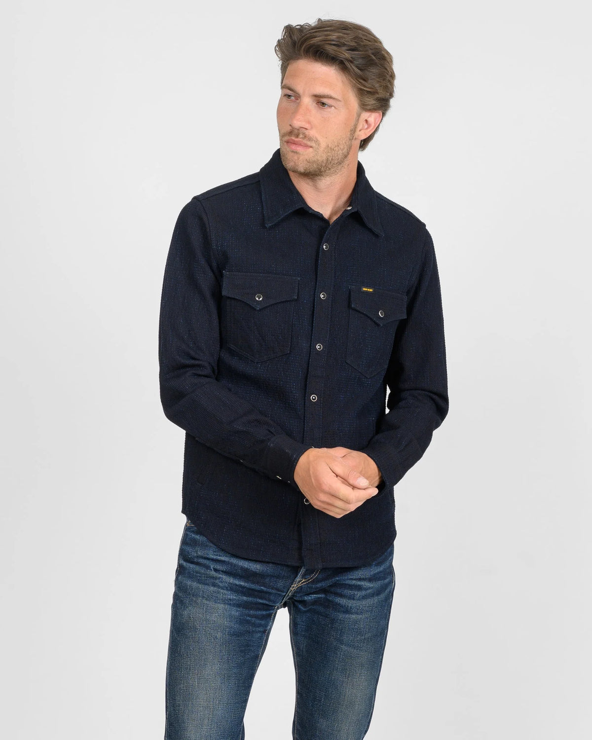 Iron Heart  IHSH-437 13.5oz Dobby Cloth CPO Shirt - Indigo