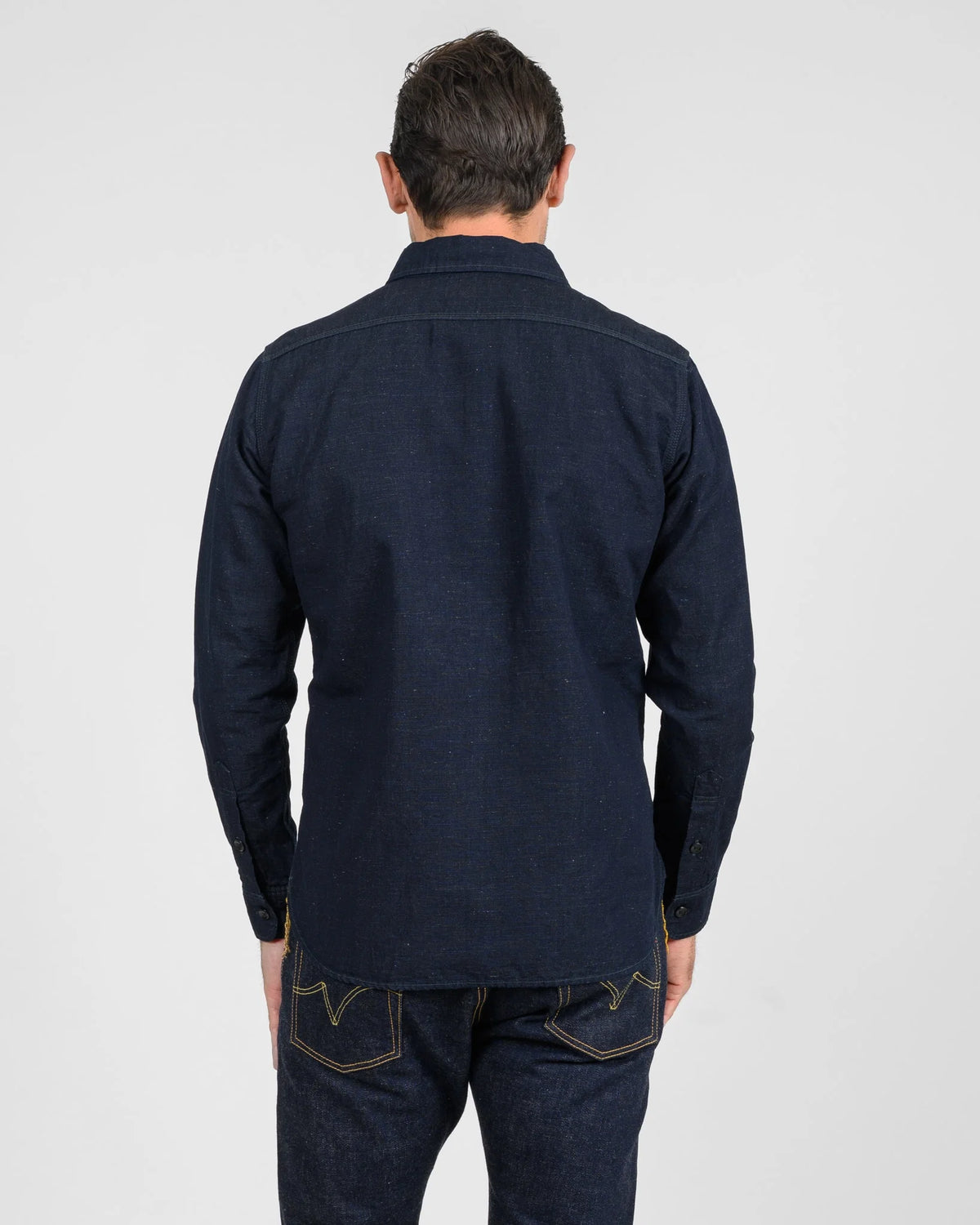 Iron Heart IHSH-443 7oz Cotton Linen Chambray Work Shirt - Indigo