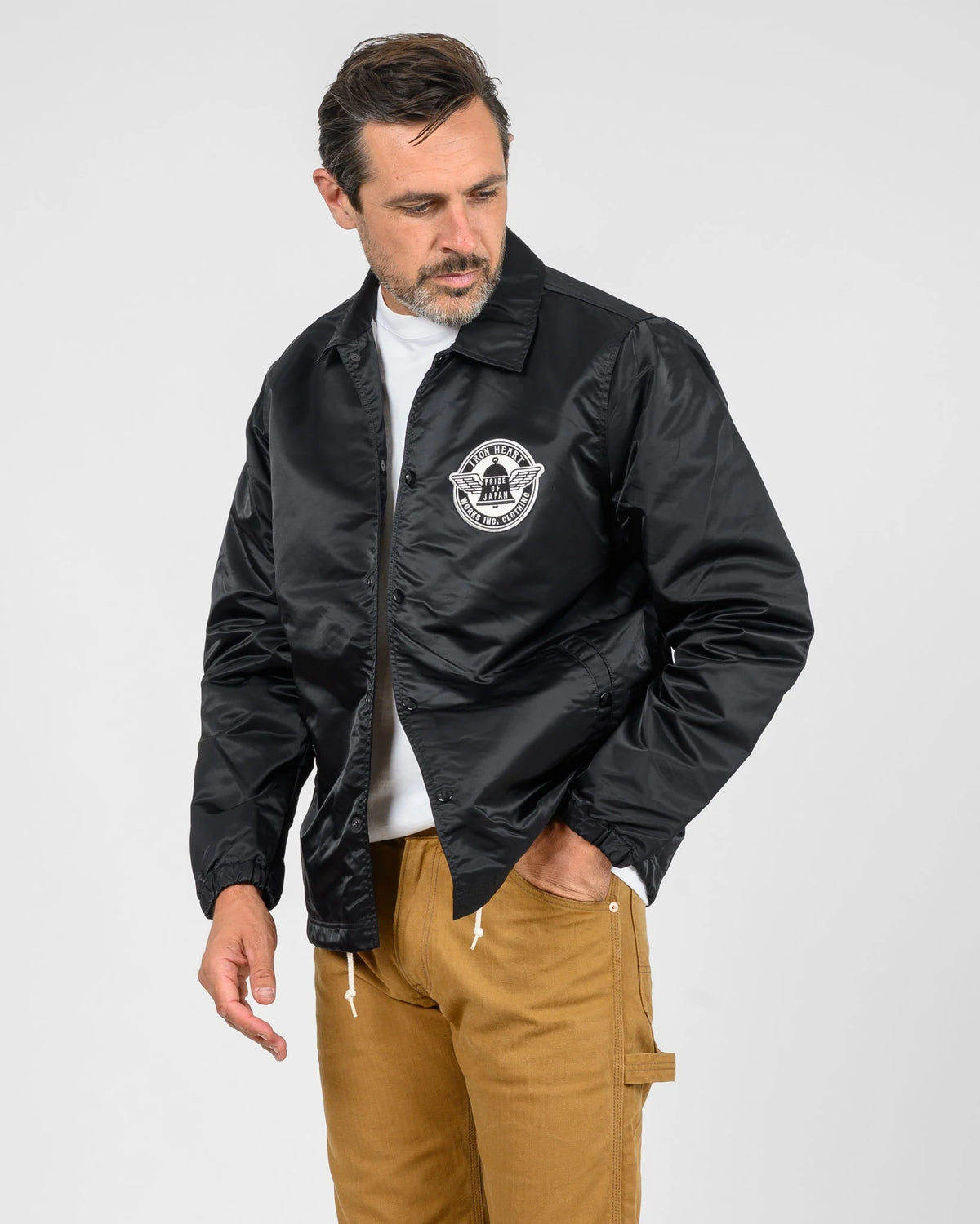 IHJ-160 4.8oz Nylon Coach Jacket - Black