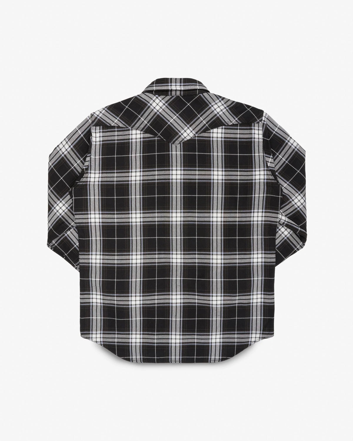 IHSH-439-BLK 9oz Selvedge Flannel Check Western Shirt - Black