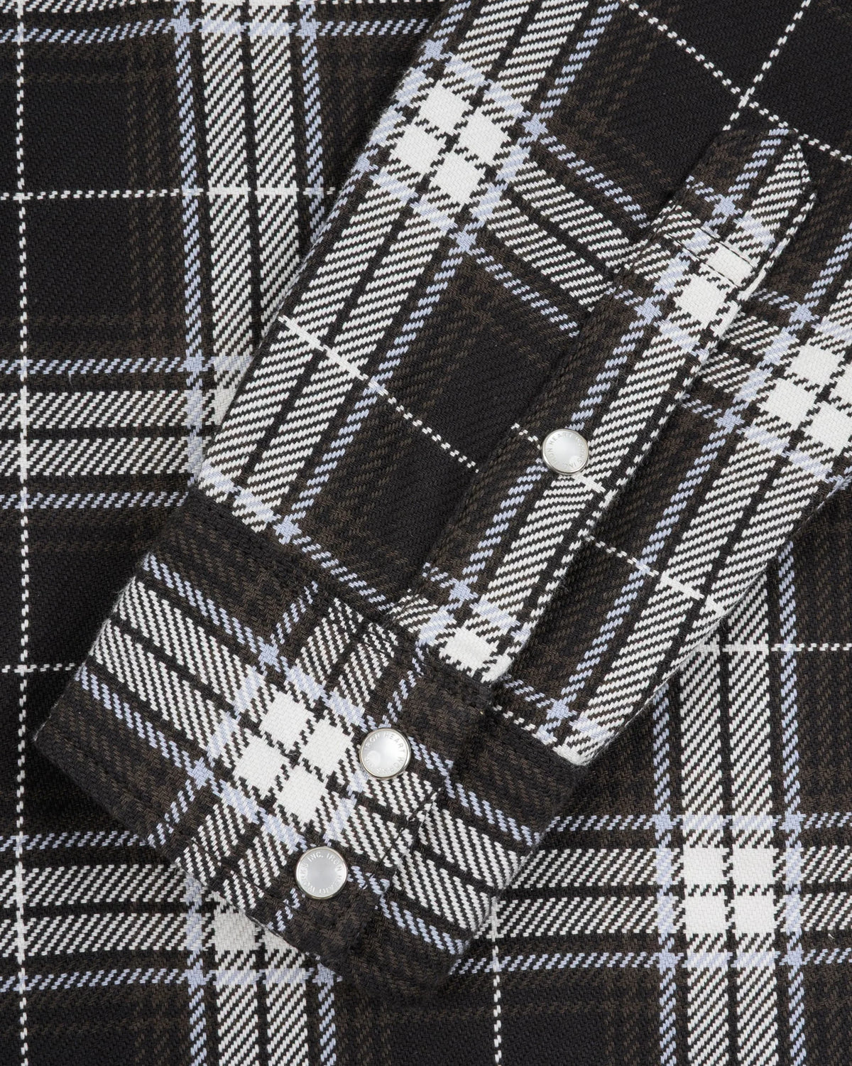 IHSH-439-BLK 9oz Selvedge Flannel Check Western Shirt - Black