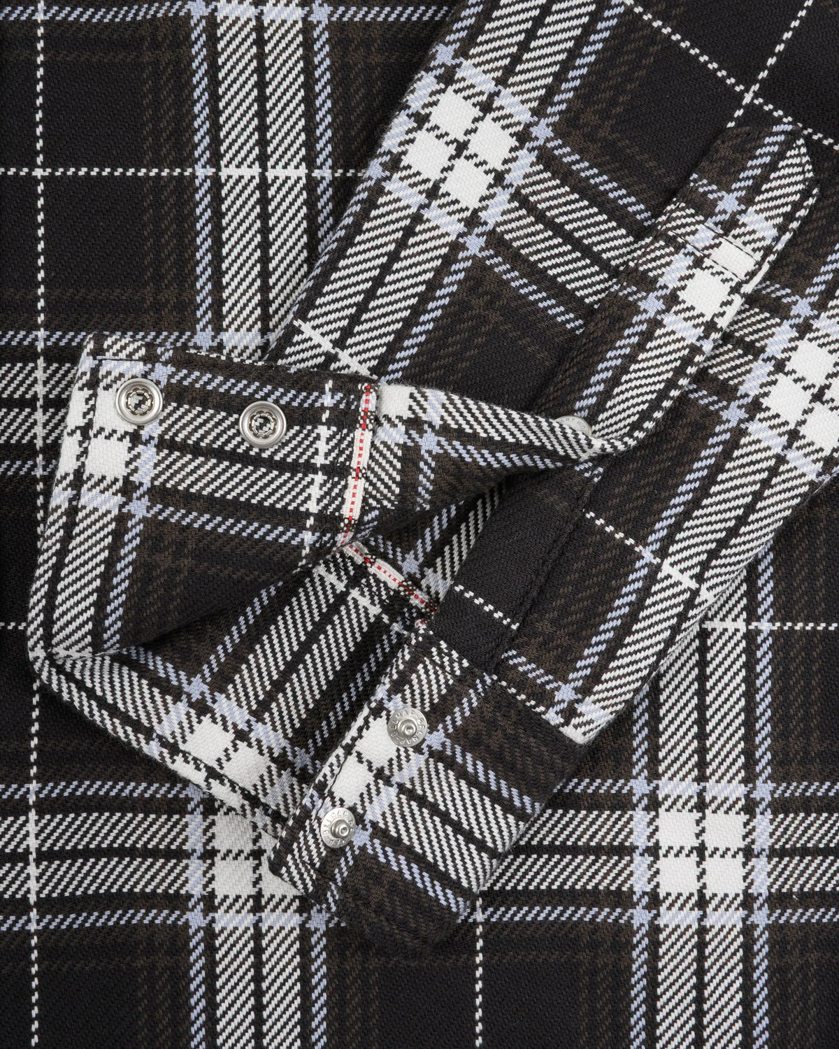 IHSH-439-BLK 9oz Selvedge Flannel Check Western Shirt - Black