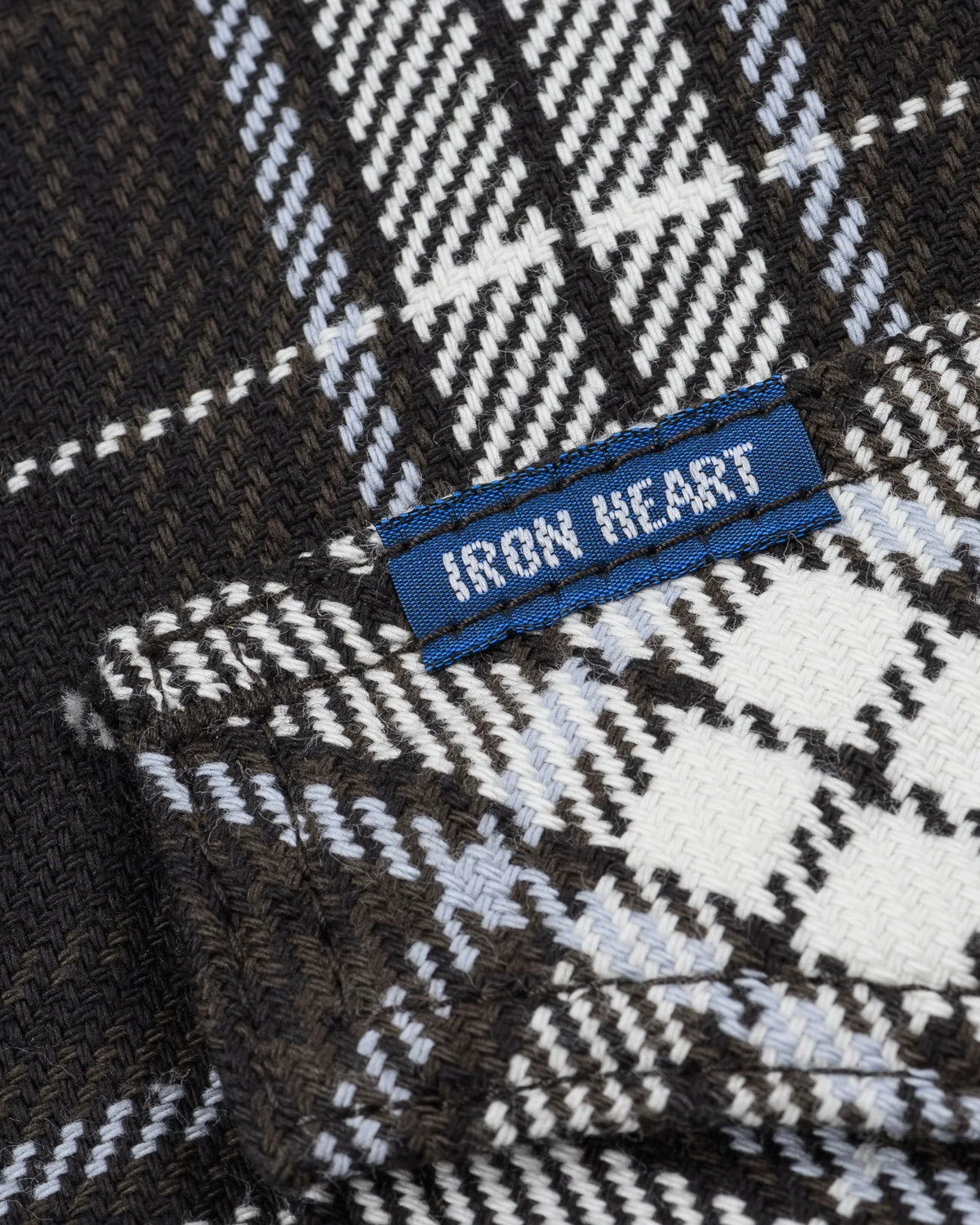 IHSH-439-BLK 9oz Selvedge Flannel Check Western Shirt - Black