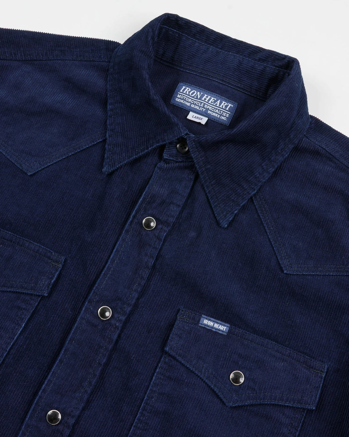 Iron Heart IHSH-438 7.5oz Selvedge Corduroy Western Shirt - Indigo