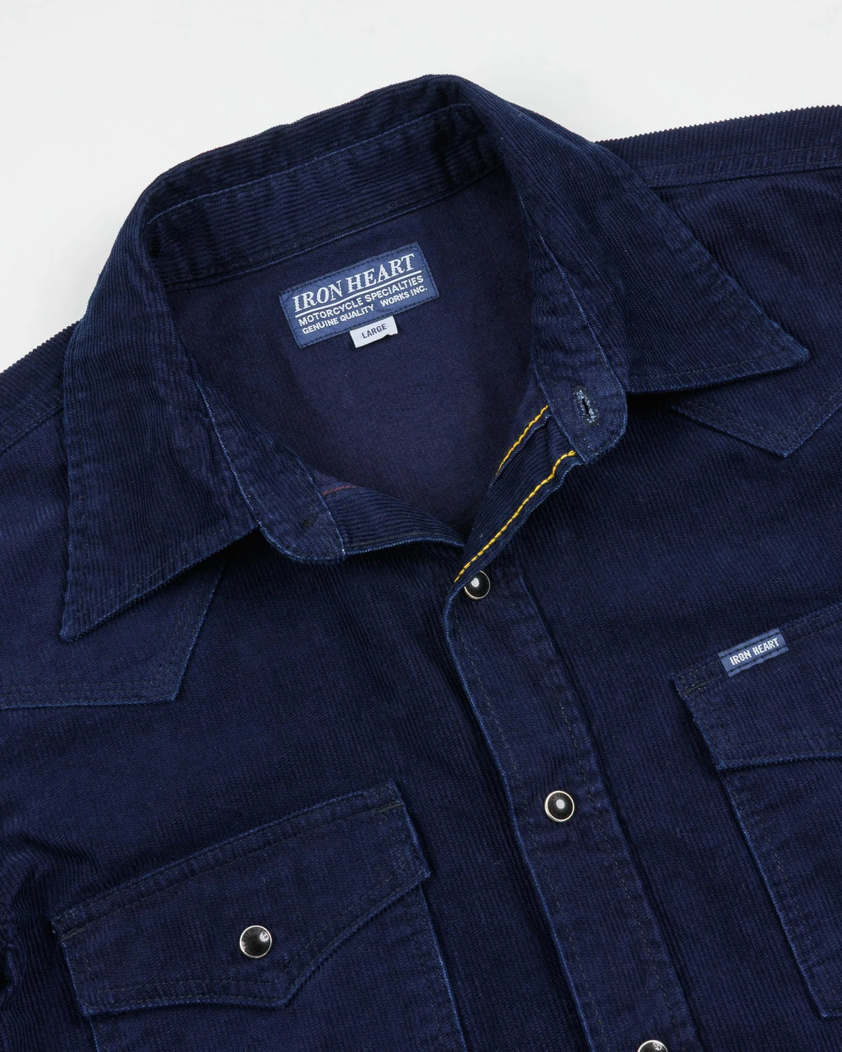 Iron Heart IHSH-438 7.5oz Selvedge Corduroy Western Shirt - Indigo