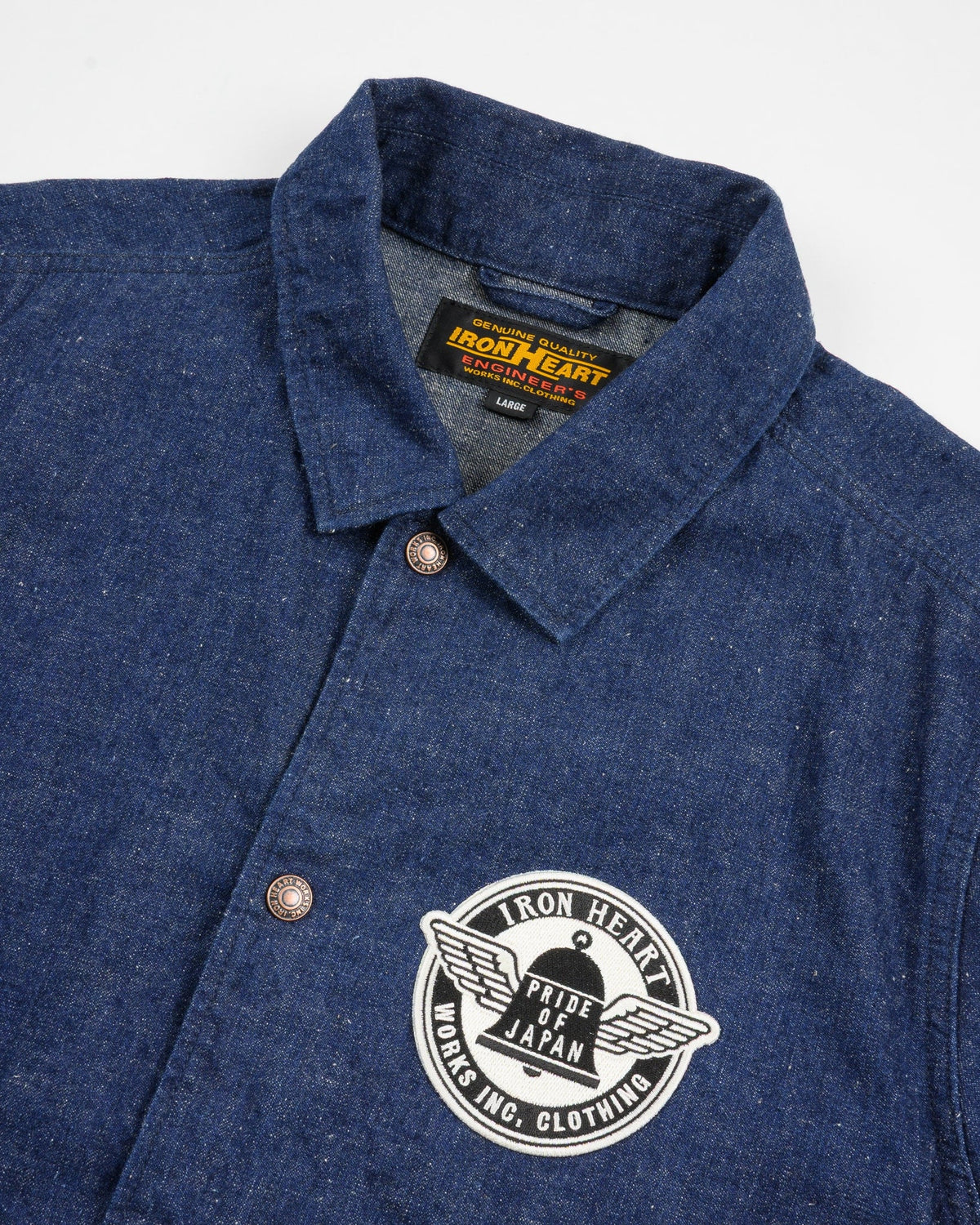 IHJ-161-IND 10oz Neppy Selvedge Denim Coach Jacket - Indigo