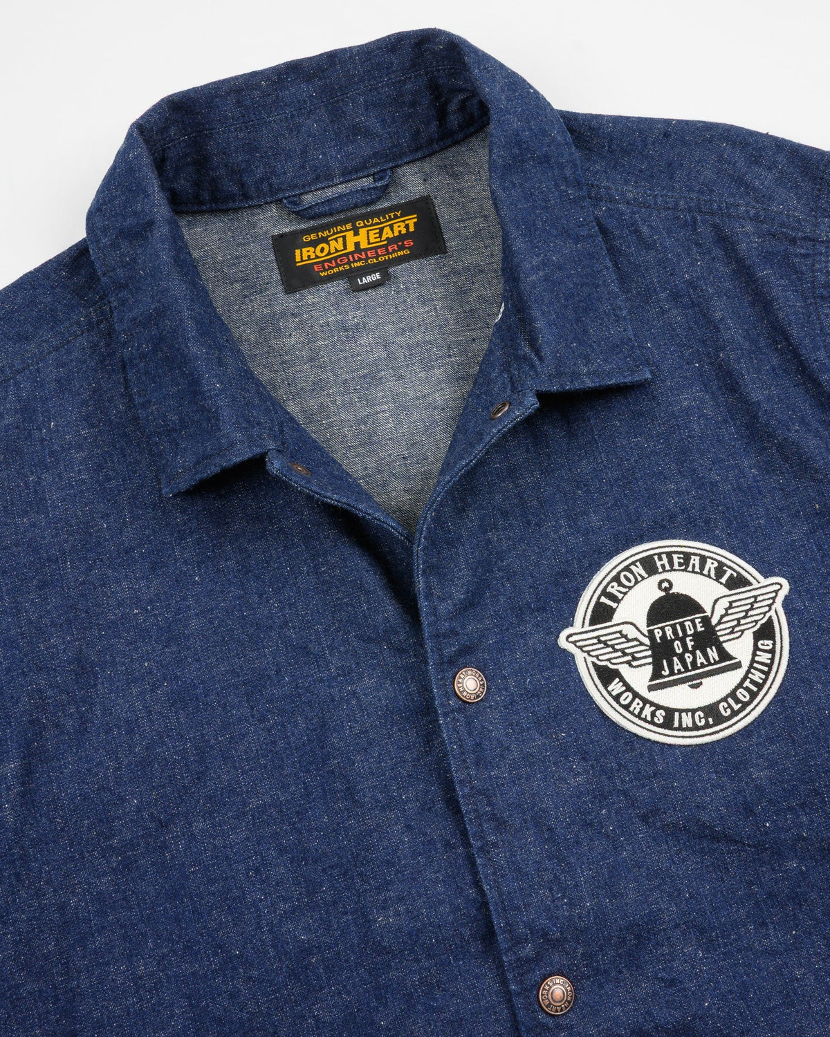 IHJ-161-IND 10oz Neppy Selvedge Denim Coach Jacket - Indigo