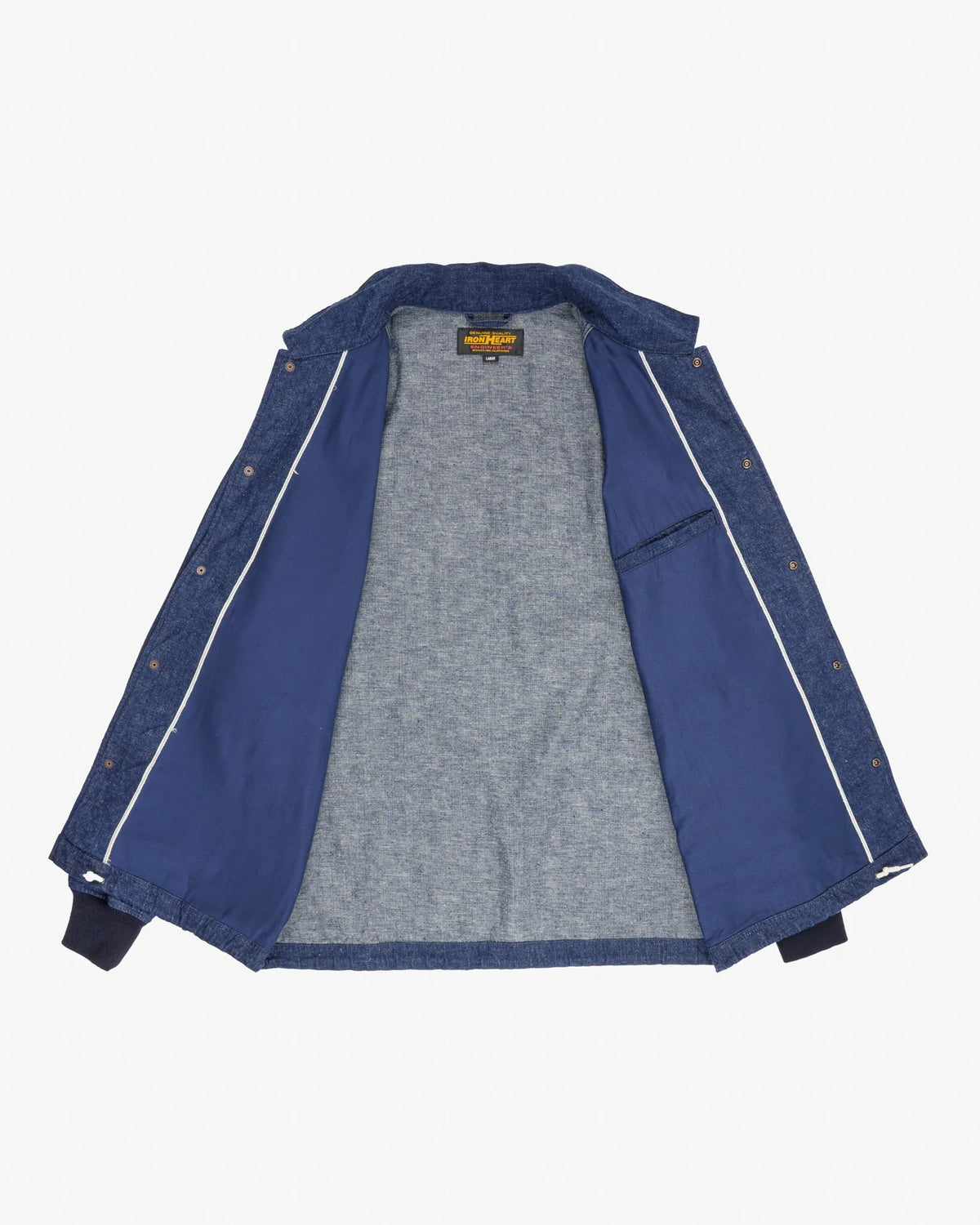 IHJ-161-IND 10oz Neppy Selvedge Denim Coach Jacket - Indigo