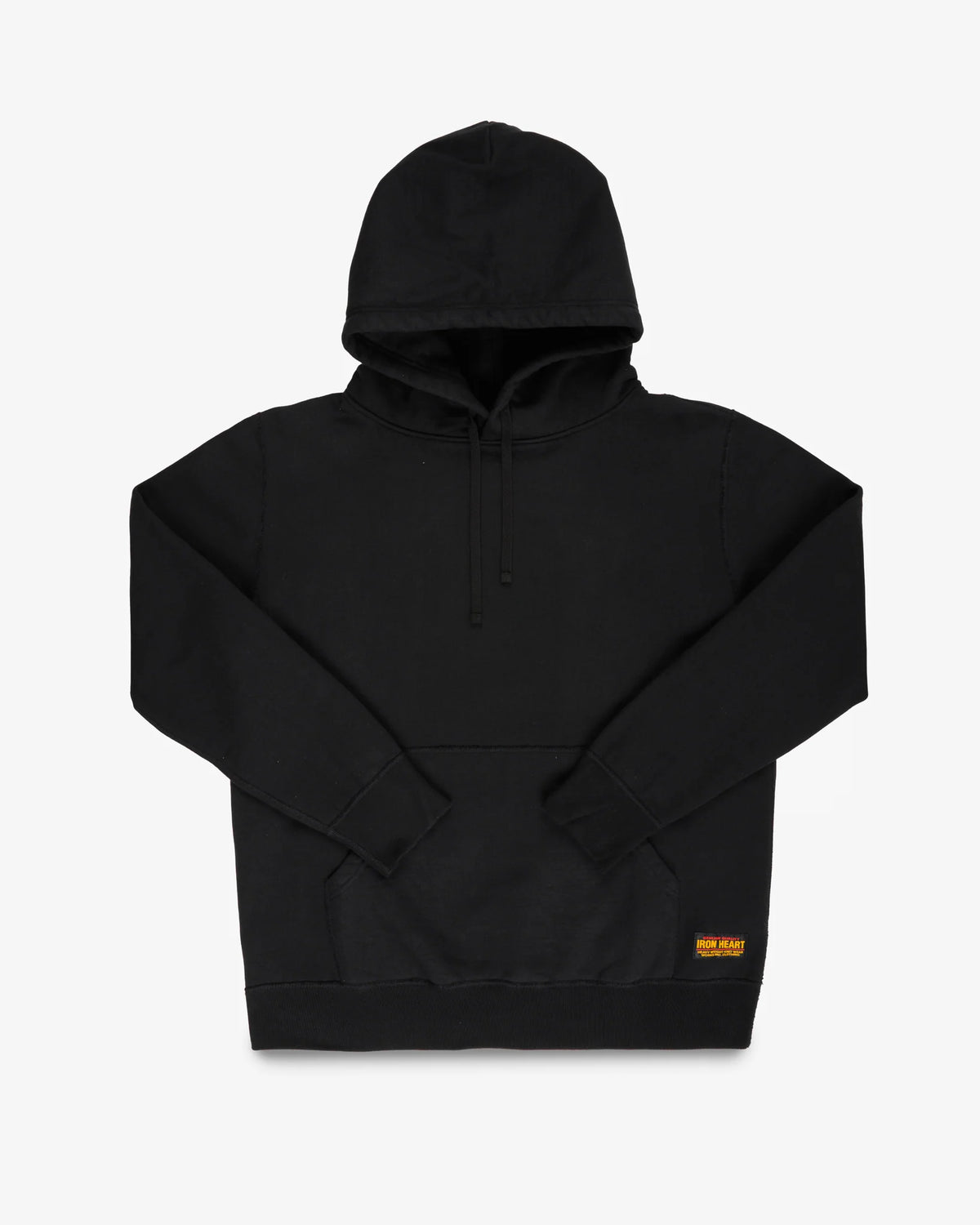 Iron Heart IHSW-49-BLK 14oz Ultra Heavyweight Loopwheel Cotton Hoodie - Black