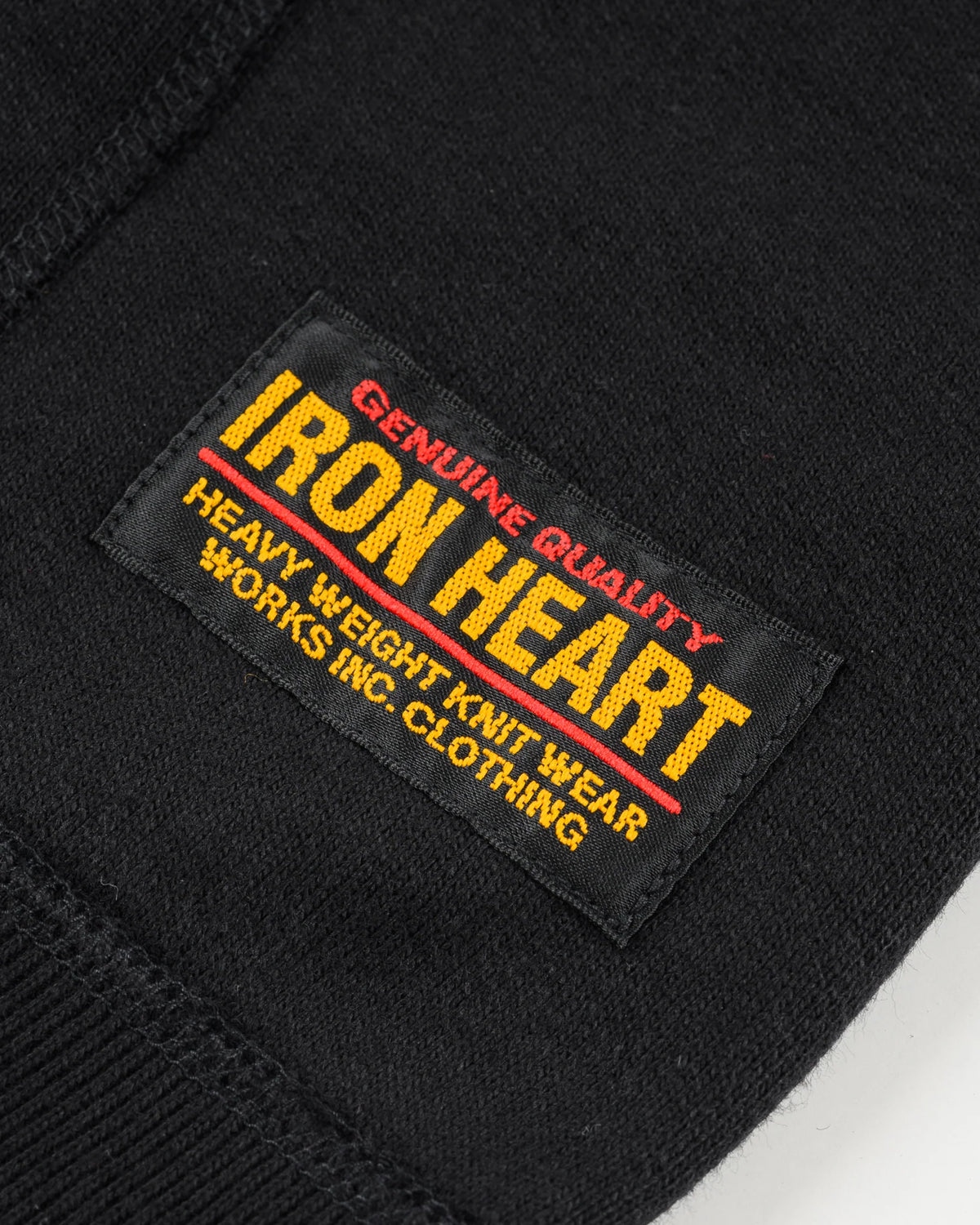 Iron Heart IHSW-49-BLK 14oz Ultra Heavyweight Loopwheel Cotton Hoodie - Black